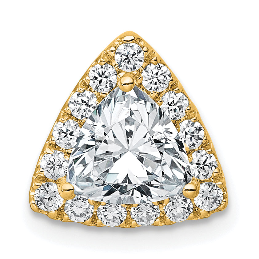 14k 1 1/3 carat Lab Grown Diamond VS+ F+ Trillion Complete Halo Chain Slide Pendant