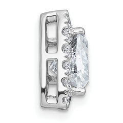 14k White Gold 1 7/8 carat Lab Grown Diamond VS+ F+ Trillion Complete Halo Chain Slide Pendant