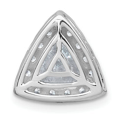 14k White Gold 1 7/8 carat Lab Grown Diamond VS+ F+ Trillion Complete Halo Chain Slide Pendant
