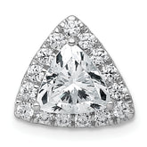 14k White Gold 1 7/8 carat Certified Lab Grown Diamond VS+ F+ Trillion Complete Halo Chain Slide Pendant