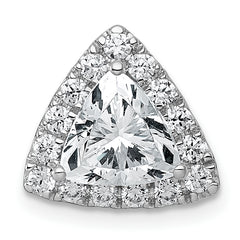 14k White Gold 1 7/8 carat Certified Lab Grown Diamond VS+ F+ Trillion Complete Halo Chain Slide Pendant