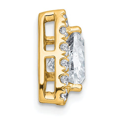 14k 1 7/8 carat Lab Grown Diamond VS+ F+ Trillion Complete Halo Chain Slide Pendant