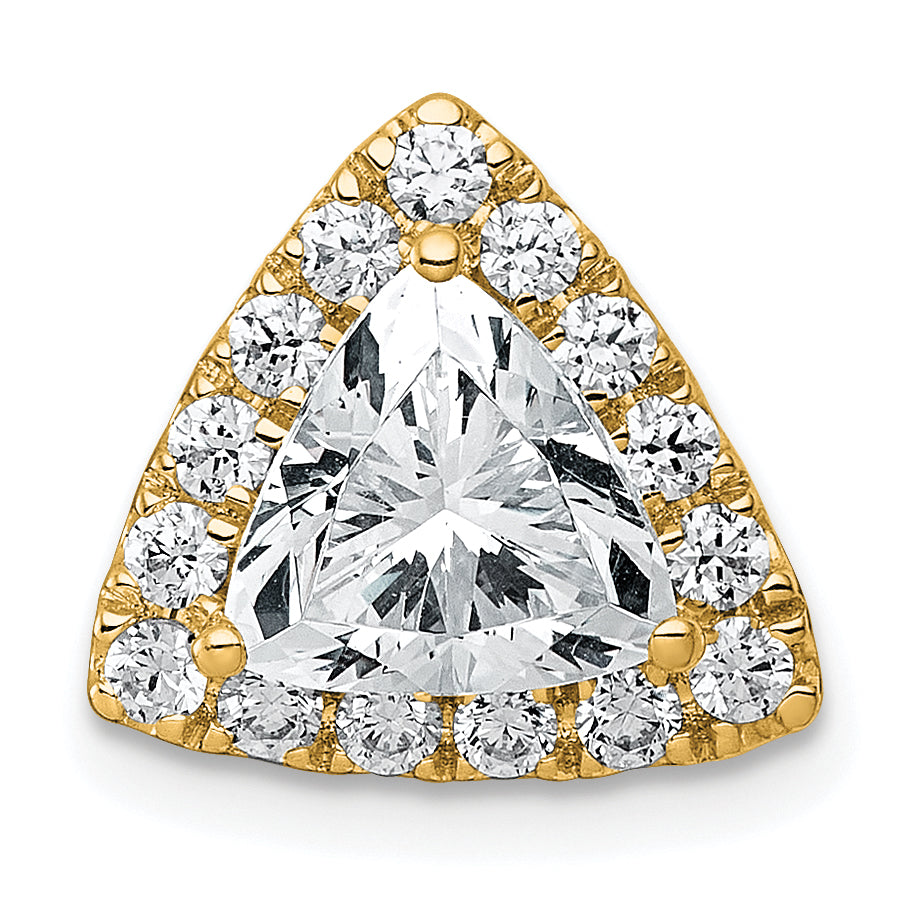 14k 1 7/8 carat Certified Lab Grown Diamond VS+ F+ Trillion Complete Halo Chain Slide Pendant