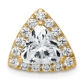 14k 1 7/8 carat Lab Grown Diamond VS+ F+ Trillion Complete Halo Chain Slide Pendant