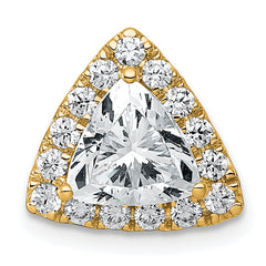 14k 1 7/8 carat Certified Lab Grown Diamond VS+ F+ Trillion Complete Halo Chain Slide Pendant