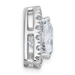 14k White Gold 2 5/8 carat Lab Grown Diamond VS+ F+ Trillion Complete Halo Chain Slide Pendant