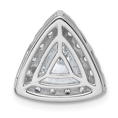 14k White Gold 2 5/8 carat Certified Lab Grown Diamond VS+ F+ Trillion Complete Halo Chain Slide Pendant