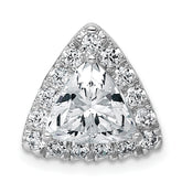 14k White Gold 2 5/8 carat Lab Grown Diamond VS+ F+ Trillion Complete Halo Chain Slide Pendant