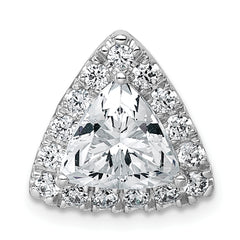 14k White Gold 2 5/8 carat Certified Lab Grown Diamond VS+ F+ Trillion Complete Halo Chain Slide Pendant