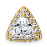 14k 2 5/8 carat Certified Lab Grown Diamond VS+ F+ Trillion Complete Halo Chain Slide Pendant