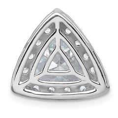 14k White Gold 3 1/4 carat Certified Lab Grown Diamond VS+ F+ Trillion Complete Halo Chain Slide Pendant