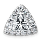 14k White Gold 3 1/4 carat Certified Lab Grown Diamond VS+ F+ Trillion Complete Halo Chain Slide Pendant