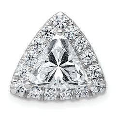 14k White Gold 3 1/4 carat Certified Lab Grown Diamond VS+ F+ Trillion Complete Halo Chain Slide Pendant