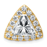 14k 3 1/4 carat Lab Grown Diamond VS+ F+ Trillion Complete Halo Chain Slide Pendant