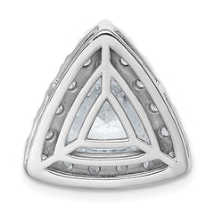 14k White Gold 5 carat Certified Lab Grown Diamond VS+ F+ Trillion Complete Halo Chain Slide Pendant
