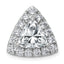 14k White Gold 5 carat Lab Grown Diamond VS+ F+ Trillion Complete Halo Chain Slide Pendant