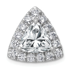 14k White Gold 5 carat Certified Lab Grown Diamond VS+ F+ Trillion Complete Halo Chain Slide Pendant