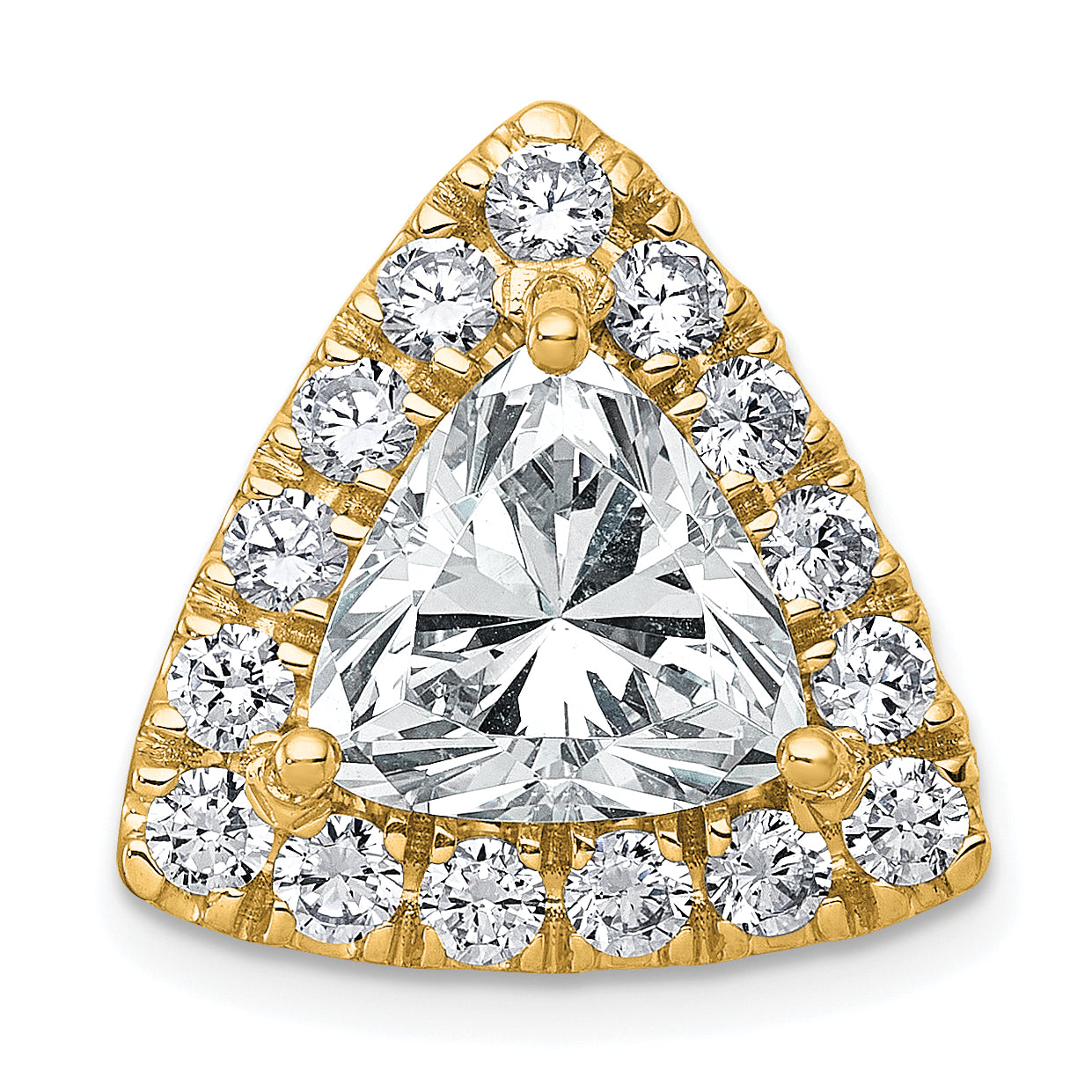 14k 5 carat Lab Grown Diamond VS+ F+ Trillion Complete Halo Chain Slide Pendant