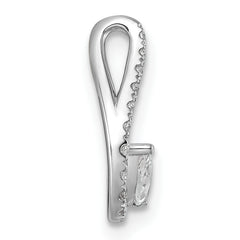 14k White Gold 1/3 carat Lab Grown Diamond VS+ F+ Complete Fashion Teardrop Chain Slide Pendant
