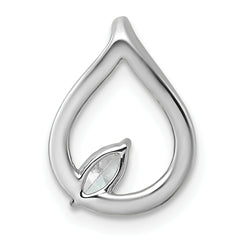 14k White Gold 1/3 carat Lab Grown Diamond VS+ F+ Complete Fashion Teardrop Chain Slide Pendant