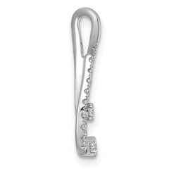14k White Gold 3/8 carat Lab Grown Diamond VS+ F+ Complete Fashion Teardrop Chain Slide Pendant