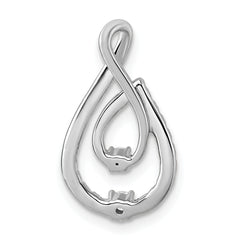 14k White Gold 3/8 carat Lab Grown Diamond VS+ F+ Complete Fashion Teardrop Chain Slide Pendant