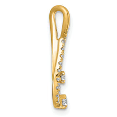 14k 3/8 carat Lab Grown Diamond VS+ F+ Complete Fashion Teardrop Chain Slide Pendant