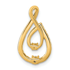 14k 3/8 carat Lab Grown Diamond VS+ F+ Complete Fashion Teardrop Chain Slide Pendant