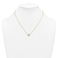 14k 1 carat Lab Grown Diamond VS+ F+ Complete 18 inch Three Stone Fashion Necklace