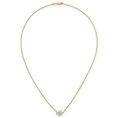 14k 1 carat Lab Grown Diamond VS+ F+ Complete 18 inch Three Stone Fashion Necklace