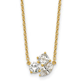 14k 1 carat Lab Grown Diamond VS+ F+ Complete 18 inch Three Stone Fashion Necklace