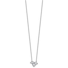 14k White Gold 1 carat Lab Grown Diamond VS+ F+ Complete 18 inch Three Stone Fashion Necklace