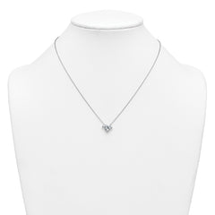 14k White Gold 1 carat Lab Grown Diamond VS+ F+ Complete 18 inch Three Stone Fashion Necklace