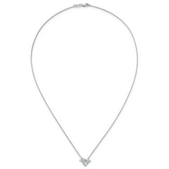 14k White Gold 1 carat Lab Grown Diamond VS+ F+ Complete 18 inch Three Stone Fashion Necklace