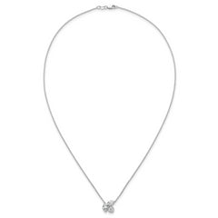 14k White Gold 1 carat Lab Grown Diamond VS+ F+ Complete 18 inch Three Stone Fashion Necklace