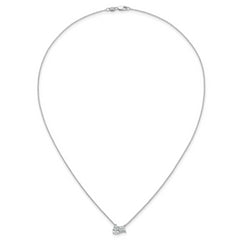 14k White Gold 1 carat Lab Grown Diamond VS+ F+ Complete 18 inch Two Stone Fashion Necklace