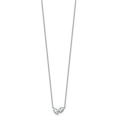 14k White Gold 1 carat Lab Grown Diamond VS+ F+ Complete 18 inch Two Stone Fashion Necklace