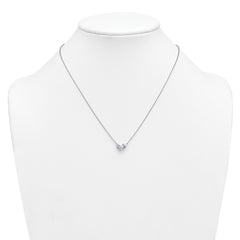 14k White Gold 1 carat Lab Grown Diamond VS+ F+ Complete 18 inch Two Stone Fashion Necklace