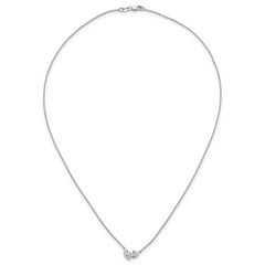 14k White Gold 1 carat Lab Grown Diamond VS+ F+ Complete 18 inch Two Stone Fashion Necklace