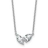 14k White Gold 1 carat Lab Grown Diamond VS+ F+ Complete 18 inch Two Stone Fashion Necklace
