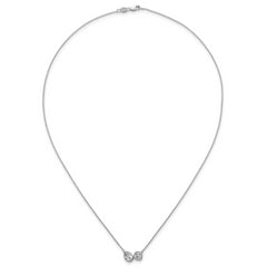 14k White Gold 1 carat Lab Grown Diamond VS+ F+ Complete 18 inch Two Stone Fashion Necklace