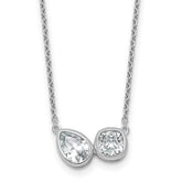 14k White Gold 1 carat Lab Grown Diamond VS+ F+ Complete 18 inch Two Stone Fashion Necklace