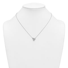 14k White Gold 1 carat Lab Grown Diamond VS+ F+ Complete 18 inch Three Stone Fashion Necklace
