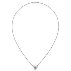 14k White Gold 1 carat Lab Grown Diamond VS+ F+ Complete 18 inch Three Stone Fashion Necklace