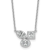 14k White Gold 1 carat Lab Grown Diamond VS+ F+ Complete 18 inch Three Stone Fashion Necklace