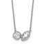 Lab-Grown Diamond Two-Stone Necklace in 14K White Gold with Cushion Marquise Frames (1 ct. tw.), 18 Inch - Sophia Jewelers