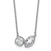 14k White Gold 1 carat Lab Grown Diamond VS+ F+ Complete 18 inch Two Stone Fashion Necklace