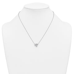 14k White Gold 1 carat Lab Grown Diamond VS+ F+ Complete 18 inch Three Stone Fashion Necklace