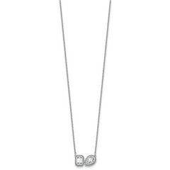 14k White Gold 1 carat Lab Grown Diamond VS+ F+ Complete 18 inch Two Stone Fashion Necklace