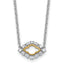 14k Two-Tone 3/8 carat Lab Grown Diamond VS+ F+ Complete 18 inch Fashion Evil Eye Necklace